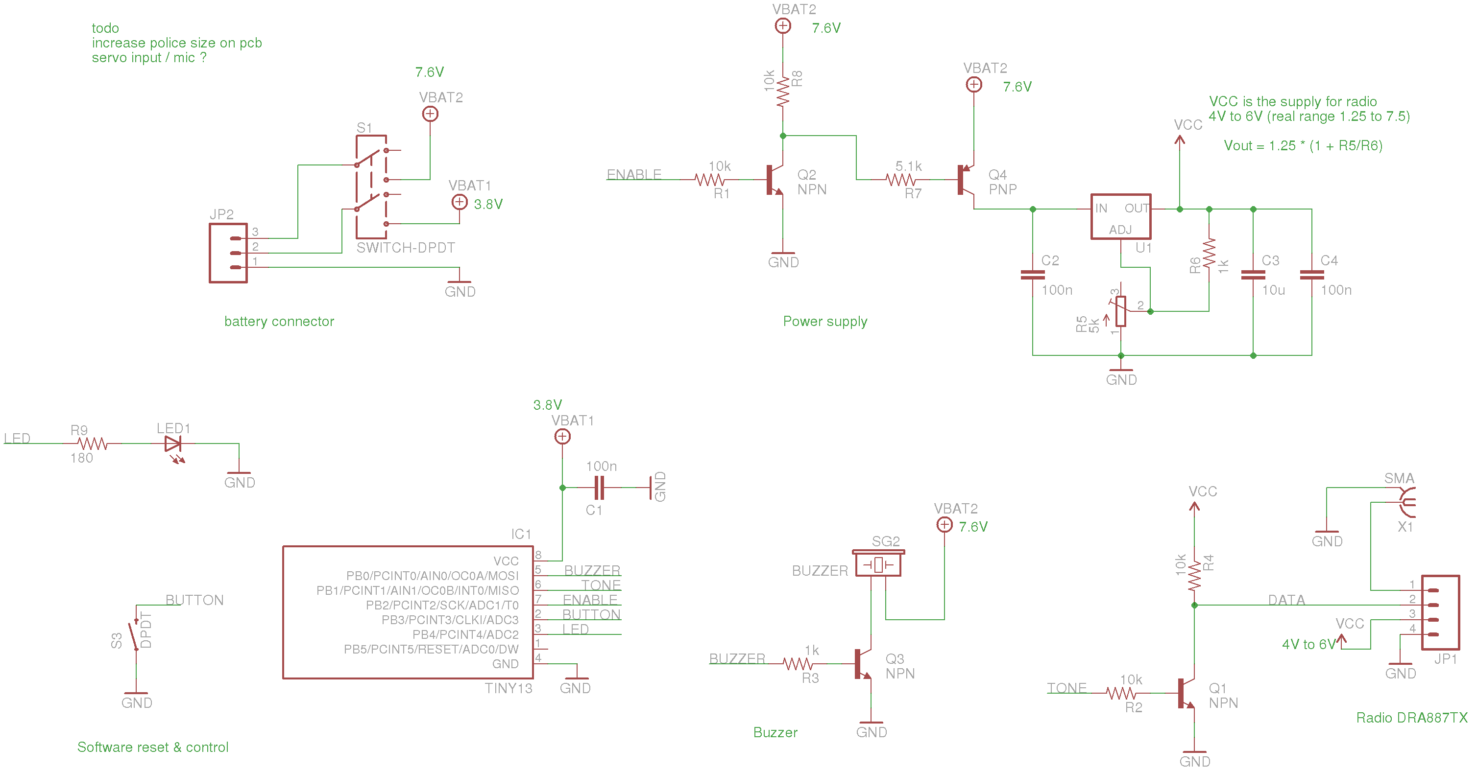 Schematic of the Tx board